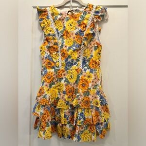 Yellow floral romper